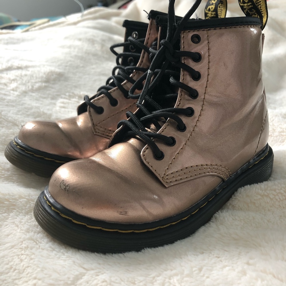 Dr. Martens Rose Gold Girls boots sz 10 (US)